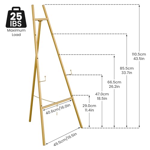 Atronor Gold Easel Stand for Sign - Wedding Sign Display, Adjustable Tripod, Heavy Duty, Foldable, Model 1