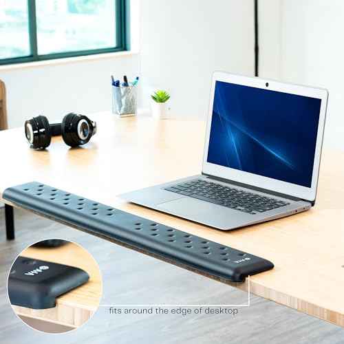 VIVO Ergonomic Long 30¡± Wrist Pad, Non-Slip Memory Foam Arm Rest for Desk, Elbow Cushion with L-Shaped Edging, Black, DESK-WR30