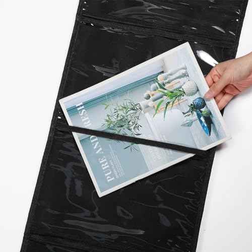 6 Pcs Storage Pocket Chart for Classroom 37.4 x 13 in 4 Pockets Hanging Wall File Organizer for Teachers Homework Cards Drawing Pictures Class Demonstrations Office Organization(Black)