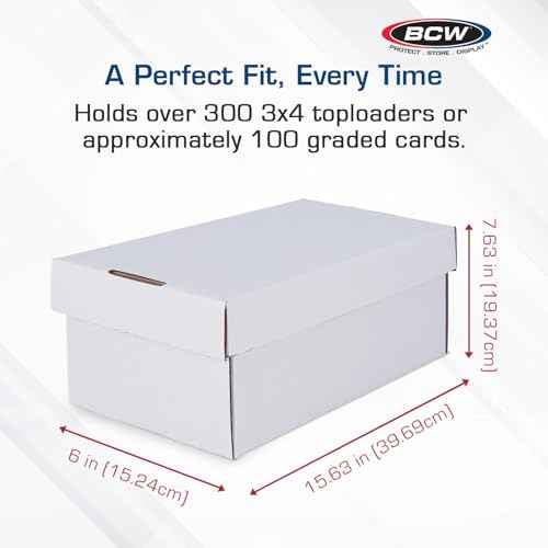 BCW 3ct Graded Shoe Box - Card Storage Holds 300 Toploaders & 100 Graded Cards