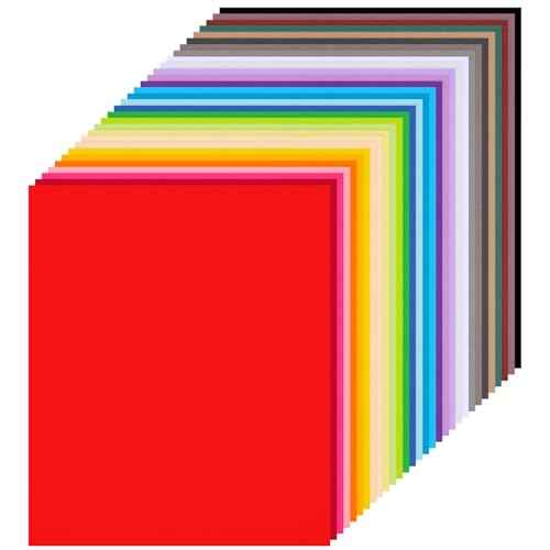 Koogel 40Sheets Colored Cardstock, 30 Assorted Colors Construction Paper Printer Paper, 65 lb/180 GSM Card Stock for Printing, DIY Card Making, Craft Supplies for Kids, School Supplies