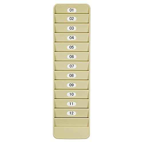 Pyramid Time Systems 500-12 Badge Rack, 12 Pockets, Lightweight Durable Plastic, Keeps Swipe Cards, Proximity Badges & Other Identification Cards Organized, Includes self-Adhesive Number Labels