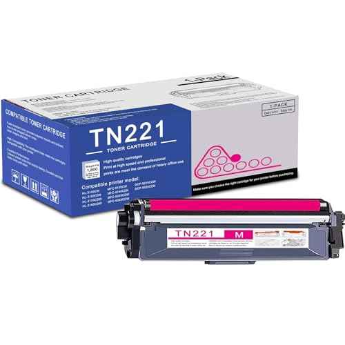 1 Pack TN221 Magenta Toner Cartridge High Yield Compatible TN221 Replacement for Brother HL-3140CW 3150CDN 3170CDW MFC-9130CW 9140CDN 9340CDW DCP-9015CDW 9020CDN Printer