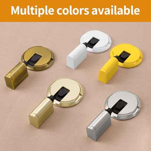 Bak Bo Windproof Door Stoppers 3 Pack Adjustable Bottom of Door Holder Indoor No Drilling Heavy Duty Mechanical Floor Door Stop with Screws and Adhesive Catch Door Keep Door Open Brushed Nickel BN-3