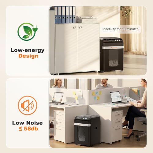 Bonsaii Heavy Duty Micro Cut Paper Shredder 200-Sheet Auto Feed Large Black Office