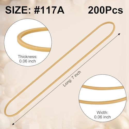 200PCS Rubber Bands, 7" *1/16" Large Rubber Bands for Office Supplies