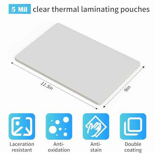 (5 Mil) 200 Pack Laminating Sheets, Thermal Laminating Pouches Holds 8.5 x 11 Inch, 5 Mil Clear Laminator Paper 9 x 11.5 Inch, Letter Size, for Education,Documents, Certificate