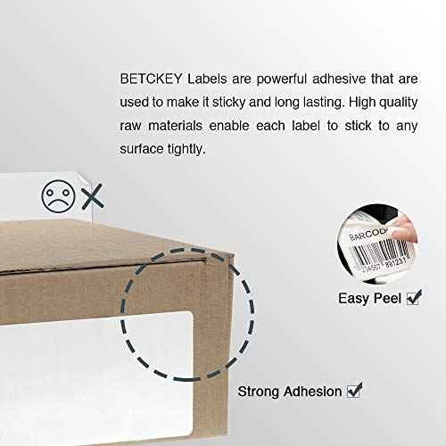 BETCKEY - Compatible DYMO 30373 (7/8" x 15/16") Price tag Rat Tail Style Thermal Film Labels, Compatible with Rollo, DYMO Labelwriter 450, 4XL & Zebra Desktop Printers[10 Rolls]