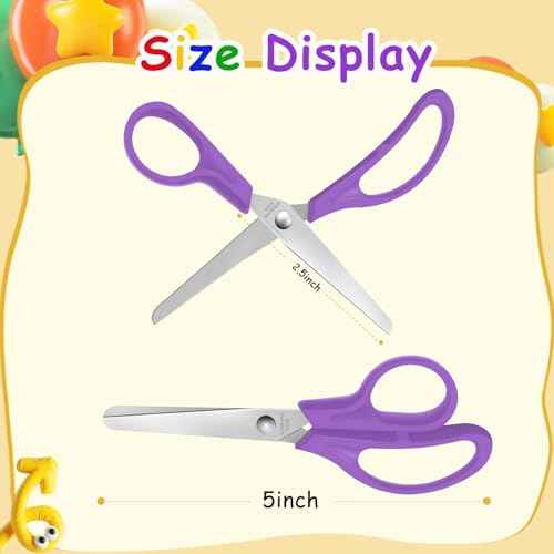 Kids 48 Packs Blunt Tip Safety Scissors Bulk,5" Stainless Steel Craft Scissors for Preschool Classroom Home