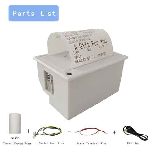 PRIMUZ Micro Thermal Printer Ticket Serial Port Printer Module Can Be Docked with Arduino/ESP32, Supporting Secondary Development TTL/RS232 White