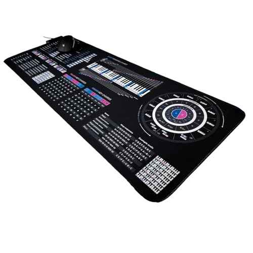 Music Theory Cheat Sheet Mousepad ? 35¡¿25cm (13.8"x9.8") & 80¡¿30cm (31.5"x11.8") ? Chord Formulas, Circle of Fifths, Modes & Clefs ? Music Learning Desk Mat ? LED Version Available