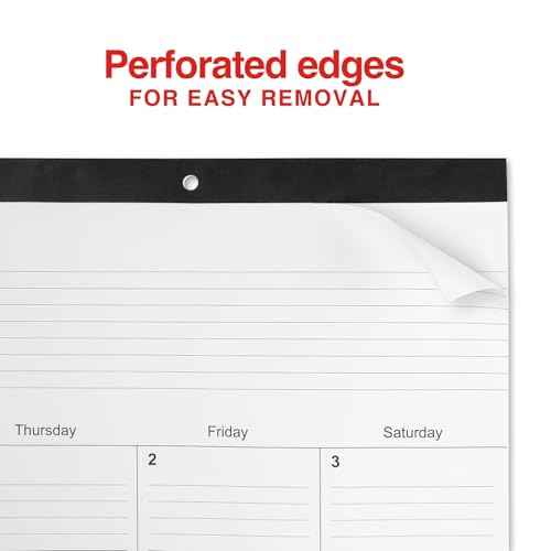 Staples 2026 Year 21.75" x 17" Monthly Desk Pad Calendar, White/Black (ST12951-26)