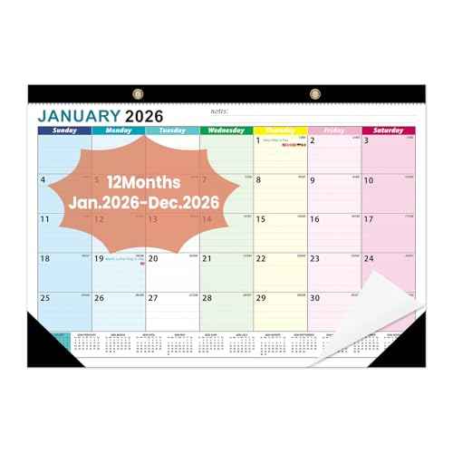 COMIX 12 Month Desk Calendar 2026 (Jan 2026?Dec 2026) ? 17" x 12" Wall Calendar with to-Do List & Notes,2026 Calendar Monthly Planner for Home, School, or Office Organization