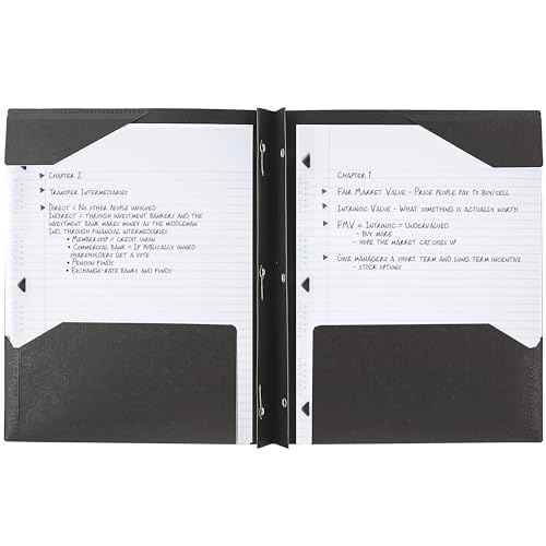 Five Star 2-Pocket Folder, Plastic Folder with Stay-Put Tabs and Prong Fasteners, Holds 8-1/2" x 11" Paper, Black (72113)