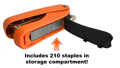 PraxxisPro Aria-Plus Orange Half-Strip Mini Stapler - Durable Compact Office Stapler