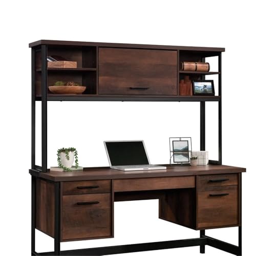 Sauder Briarbrook Barrel Oak Hutch for Computer Desk | Barrister Style
