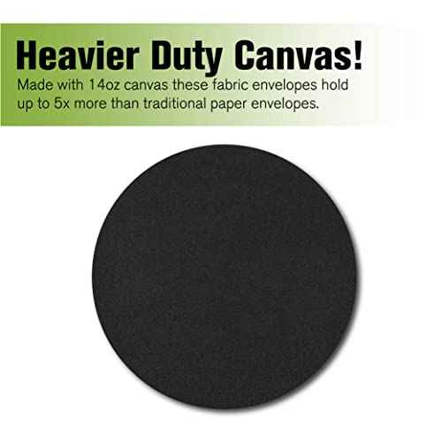BankSupplies Canvas Interoffice Mailer, 14 oz. - 14W x 11H - Black - Transit Bag - Large Zipper Bag with Grommet - Use with Padlock or Zip Tie for Security - Interoffice Mail Bag