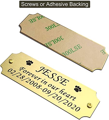 NEMOCI Brass Personalized Name Plate 3x1 Inch Custom Engraved Plaque