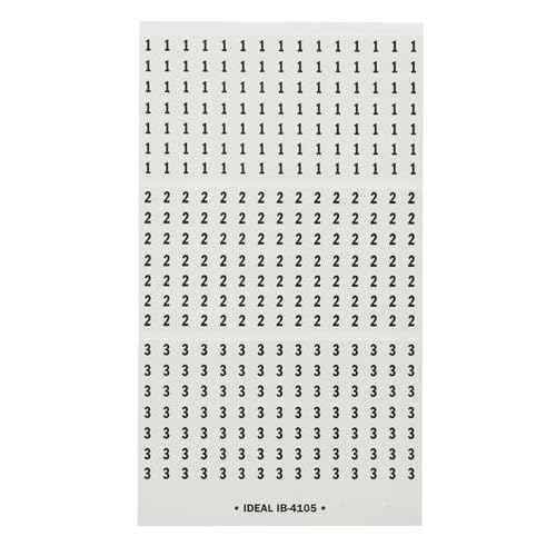 Ideal Industries 44-109 Plastic-Impregnated Cloth Self-Sticking Wire Marker Booklet 1/4 inch x 1-1/2 inch Legend