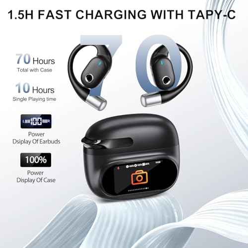 AI Translation Earbuds Real Time,LCD Touchsreen,164 Language Translator Earbuds,70 Hours Audifonos Traductores Ingl?s Espa?ol,Noise Cancelling Translation Headphones with Audio and Video Calls,IPX7
