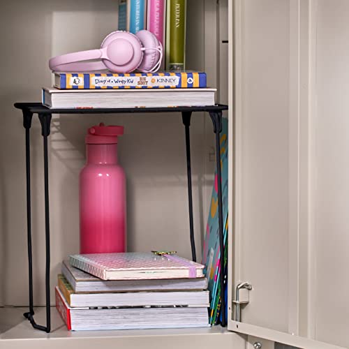 LockerMate Black Stac-A-Shelf Stackable Locker Shelf - Extra Tall 12", Pack of 1