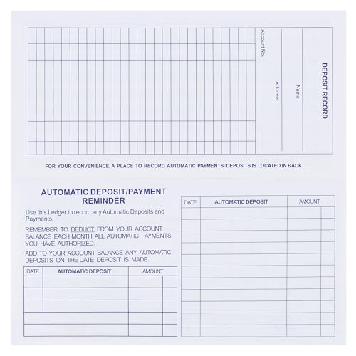 Casmonal 20 Pack Checkbook Register - Transaction Ledger for Personal & Small Business, Compact & Sturdy, Mainstream Register