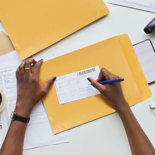 Tlpmsk 9x12 Brown Kraft Envelopes 24 Pack - Self Seal Stay Flat Shipping Mailers for Documents Photos Letters