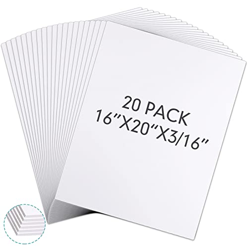 20 Pack White Foam Board 16 x 20 inches for Crafts & Art Projects