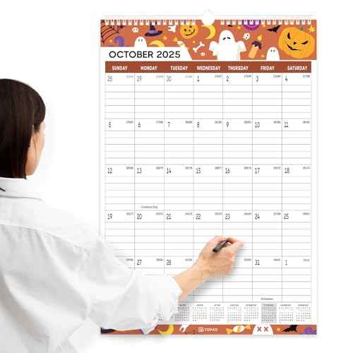 Wall Calendar 2025-2026, 21 Months Calendar Runs from October 2025 to June 2027 - Large 22.75" x 15.5" Vertical Monthly Calendar for Office, Home, or School, Seasons Pattern