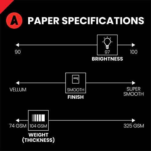 Accent Opaque White Printer Paper, 8.5¡± x 11¡± 28lb Bond/70lb Text Copy Paper ? 500 Sheets (1 Ream) ? Premium Computer Paper with Smooth Finish, 97 Bright, 104gsm ? Multipurpose White Paper ? 109363R