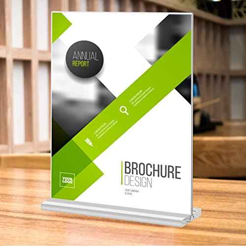 2 Pack Large Acrylic Sign Holder - 11 x 17 Inches Clear T Shaped Table Photo Menu Display Stand - Double Sided Picture Flyer Holder for Office Store Restaurant