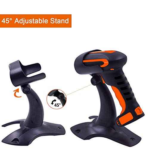 Symcode Wireless 2D Bluetooth Barcode Scanner with Stand, 3 in 1 Bluetooth & 2.4GHz Wireless & USB Wired Connection, Industrial Dustproof and Waterproof, QR Image Bar Code Reader with Vibration Alert