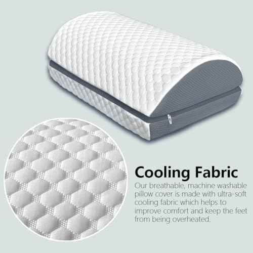 Foot Rest Pillow for Under Desk at Work Office Footrest High Density Memory Foam Cooling Fabric Height Adjustable Foot Elevation Firm Feet Rest