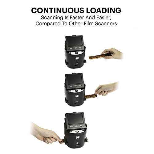 Kodak SCANZA Digital Film & Slide Scanner ? Converts 35mm, 126, 110, Super 8 & 8mm Film to JPEG with 3.5" LCD, Easy-Load Inserts & Adapters
