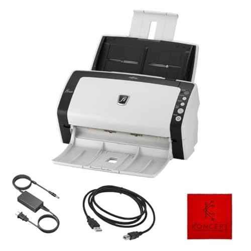 FI-6130Z Fujitsu Duplex Sheet-Fed Receipt Document Scanner with 24V & USB 2.0 Cable (Renewed)