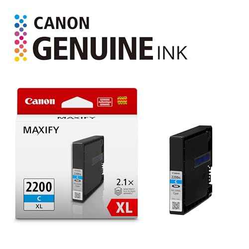 Canon PGI-2200XL Genuine Cyan Ink Tank, Compatible with IB4120, MB5420, MB5120, IB4020, MB5020, and MB5320 (Optional) Printers