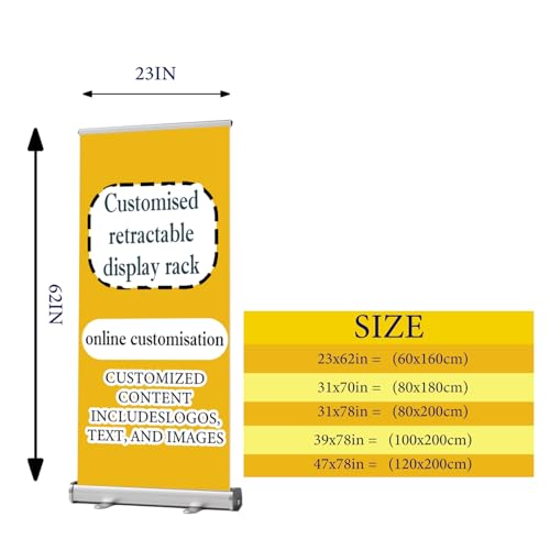 Personalized Retractable Banner Stand - Portable Trade Show Display with Adjustable Height