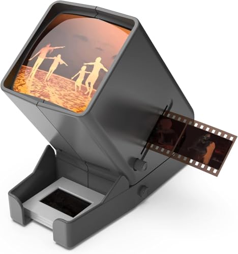 35mm Slide Viewer with 3X Magnification & LED Backlight, Battery & USB Power