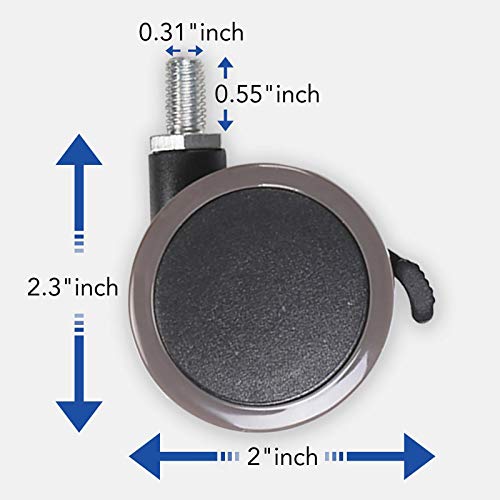 Flexispot Height Adjustable Desk Leg Casters – Set of 4 with Locking Wheels