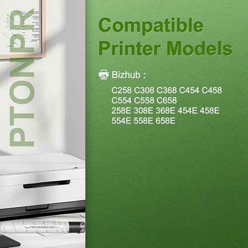 TN514K TN514 Toner Cartridge Black A9E8130 High Yield Replacement for Konica Minolta TN-514 BizHub C458 C558 C658 C258 C308 C368 Printers (1-Pack)