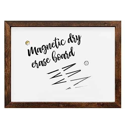 Loddie Doddie Magnetic Dry Erase Whiteboard for Wall - 18" x 24" Rustic Wood Frame with Built-in Marker Tray - Dry Erase Board - Magnetic Board