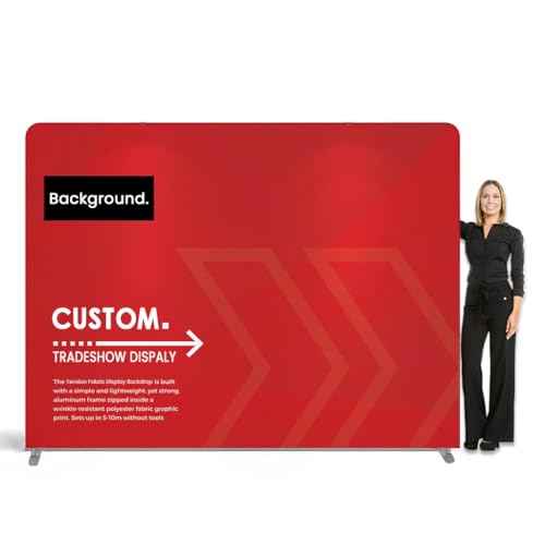 Customize Trade Show Backdrop with Tension Fabric Display Backdrop,Perfect for Trade Show Booth,Exhibition,Conference,Weddings,Parties,Stores 7.5x16.5FT(Frame&Banner Single-Sided Printing)