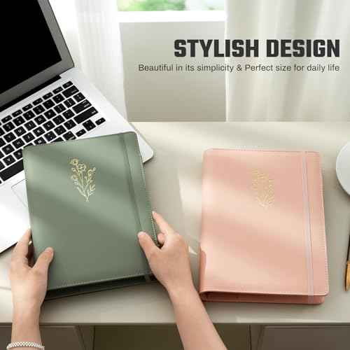 Aesthetic A5 Binder 6 Ring Refillable Notebook Planner Cover Small 0.8 Inch Loose Leaf Binder for Journaling or Collections Refillable Notebook Holder with Pocket