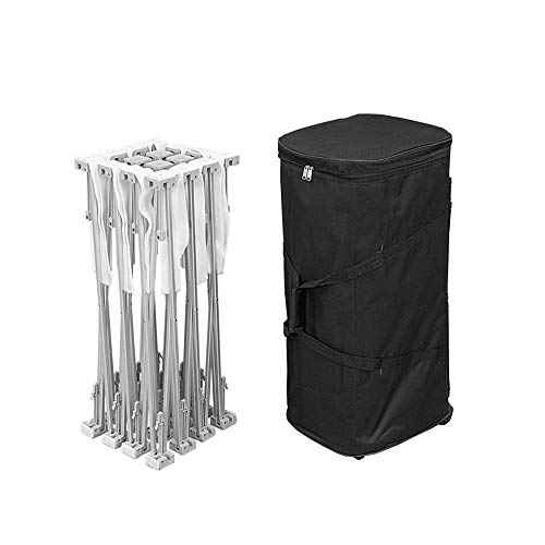 Vispronet 9.8ft x 7.4ft Pop-Up Tension Fabric Trade Show Display Booth Frames with White Fabric and Carrying Case ? Flame Retardant, Premium Polyester Fabric