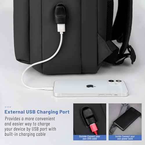 Waterproof Laptop Backpack for Men & Women, Flight Approved Anti-Theft Daypack with 16-inch Laptop Sleeve (black)