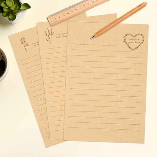 72 PCS Vintage Stationery Set,24 Stationery Writing Papers with 12 Matching Envelopes,Old Looking Stationary Kit for Writing Letters and Invitations