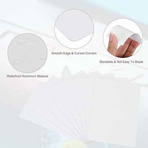 PATIKIL 200 Pack Sublimation Metal Business Cards Blank, 0.45mm Thick 3.4x2.1 Inch Aluminum Printable Name Card for Custom DIY Print, White
