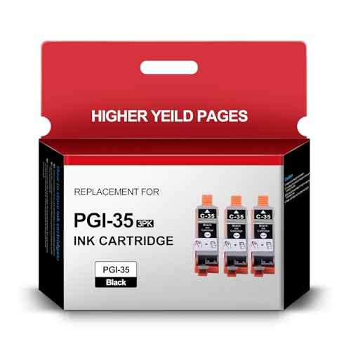 PGI-35 Black Ink Cartridge Replacement for Canon PGI35 35 Ink Work with Canon Pixma iP110 iP100 TR150 Printers (3 Black)