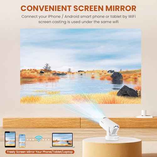 Mini Projector - Manual Focus, Smart Portable Projector for Bedroom & Home Cinema with 4K Support, 170 ANSI Lumens, Auto Keystone, Netflix Certified, Android 11, Voice Control, Air Mouse Remote
