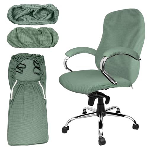 Tatuo 3 Pcs Office Chair Armrest Covers – Large Waffle Green Edition